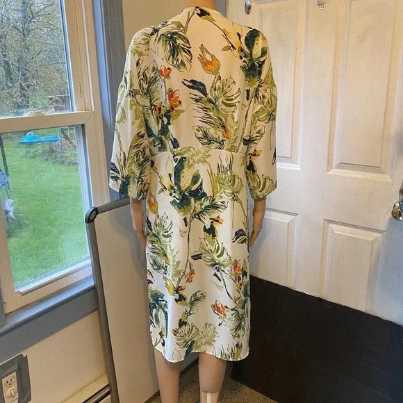 Active USA Duster Cardigan Coverup Tropical Floral Boho Summer Vacation Women M - Picture 5 of 6